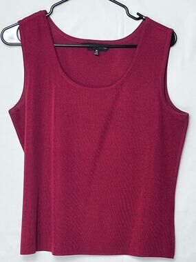 Ming Wang Women's Size Medium Red Sleeveless Blazer Pull Over Tank Top